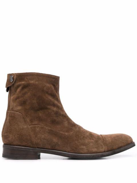 zip-up suede boots by ALBERTO FASCIANI