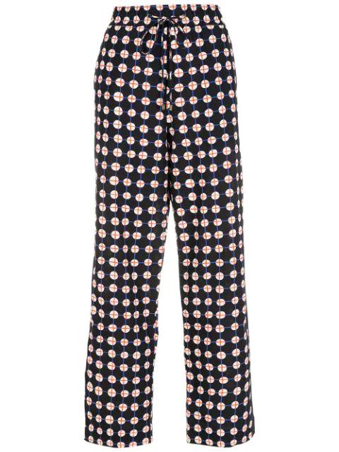 graphic-print high-waisted trousers by ALCACUZ