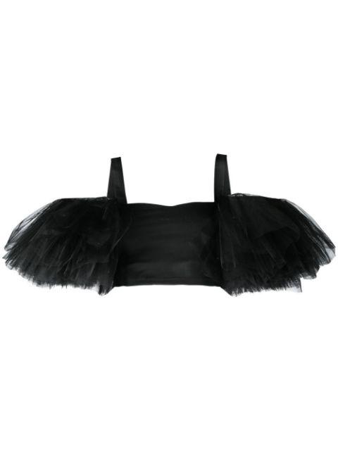 tulle-detail cropped top by ALCHEMY
