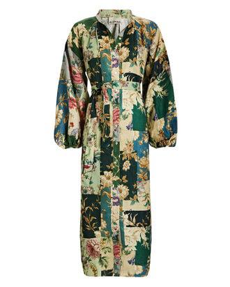 Loretta Belted Floral Midi Shirt Dress by ALEMAIS
