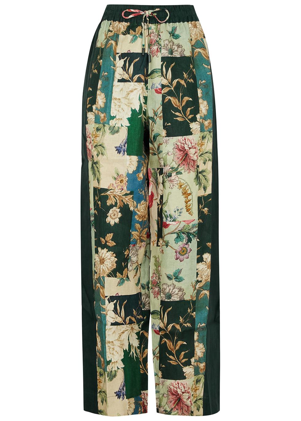 Loretta floral-print linen trousers by ALEMAIS