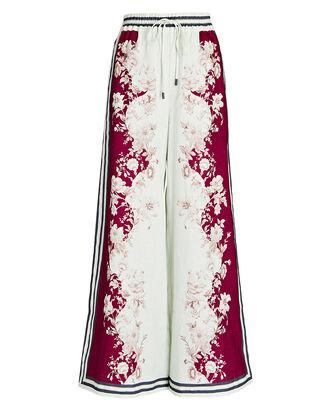 Marlow Floral Linen Wide-Leg Pants by ALEMAIS
