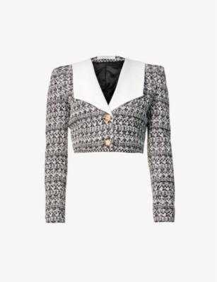 Bouclé-texture cropped wool-blend jacket by ALESSANDRA RICH