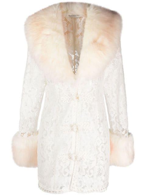 floral-lace faux-fur coat by ALESSANDRA RICH