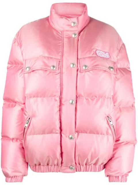 padded logo patch puffer jacket by ALESSANDRA RICH