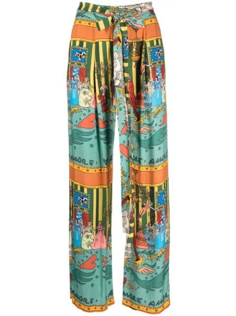 all-over print wide trousers by ALESSANDRO ENRIQUEZ