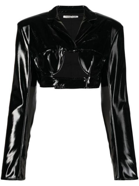 faux-leather cropped jacket by ALESSANDRO VIGILANTE