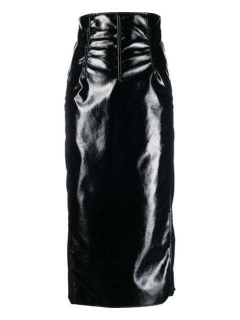 high-shine fitted midi-skirt by ALESSANDRO VIGILANTE