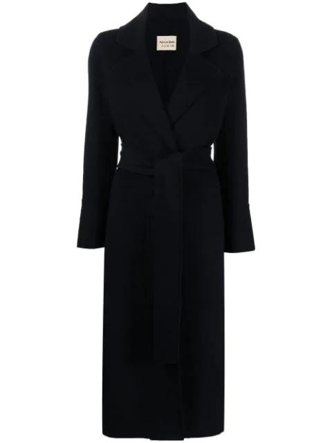 belted double-breasted wool coat by ALESSIA SANTI