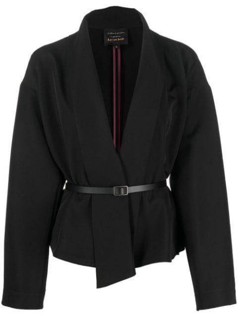 long-sleeve belted-waist jacket by ALESSIA SANTI
