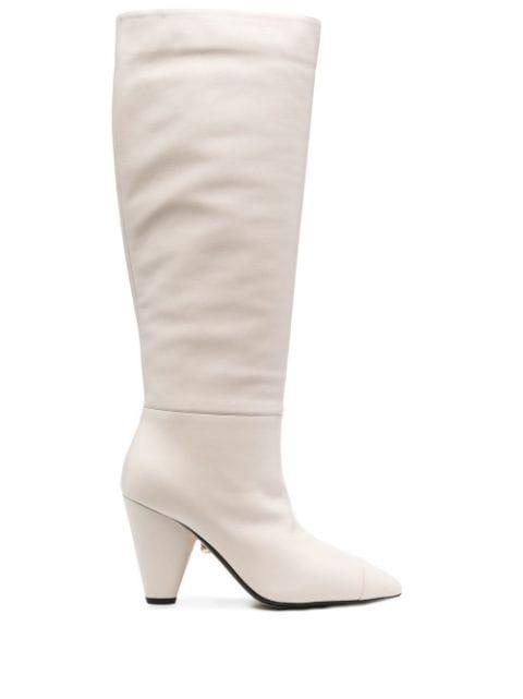knee-length 100mm cone-heel boots by ALEVI