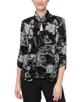 Petite Glitter Floral Jacket and Top by ALEX EVENINGS