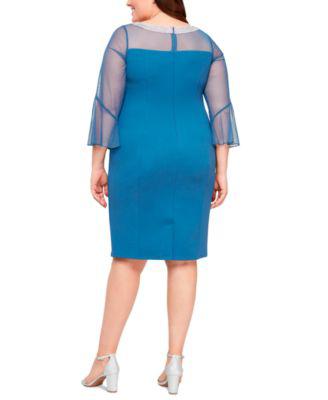 Plus Size Bell-Sleeve Illusion Sheath by ALEX EVENINGS