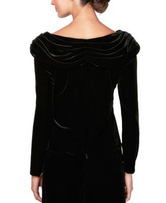 Women's Velvet Embellished Ruched-Collar Top by ALEX EVENINGS