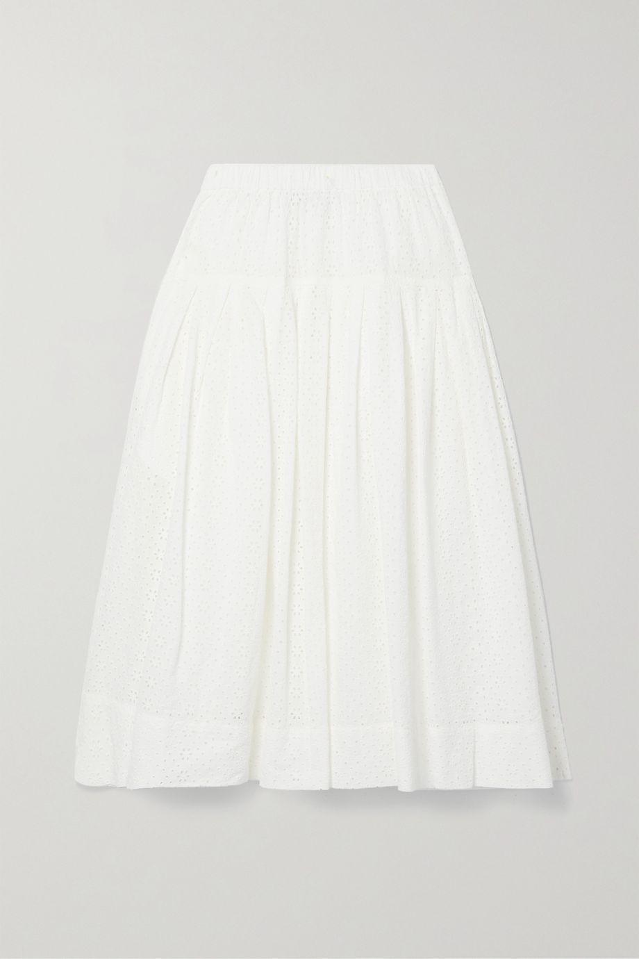 June broderie anglaise cotton midi skirt by ALEX MILL