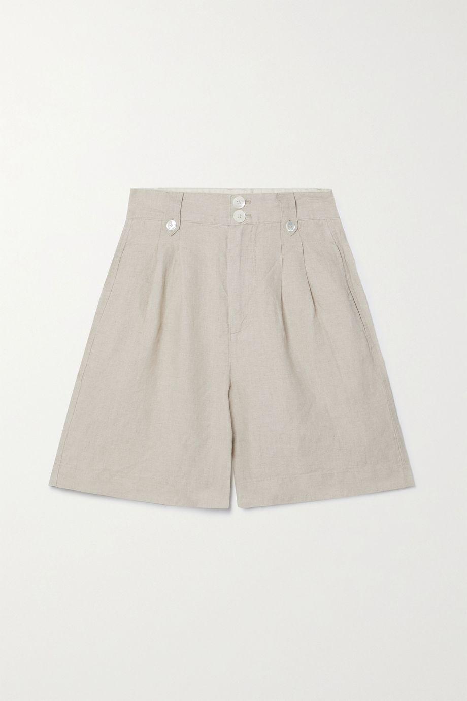 Pleated linen shorts by ALEX MILL