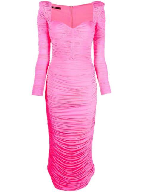 Stanton ruched sweetheart neck midi dress by ALEX PERRY