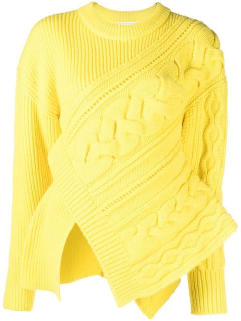 cable-knit asymmetric jumper by ALEXANDER MCQUEEN