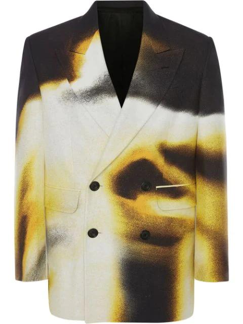 graphic-print double-breasted blazer by ALEXANDER MCQUEEN