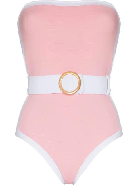 belted bandeau one-piece by ALEXANDRA MIRO