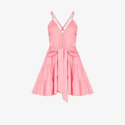 pink Celeste belted mini dress by ALEXANDRA MIRO