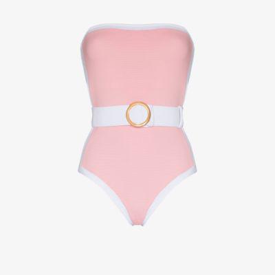 pink Whitney belted swimsuit by ALEXANDRA MIRO