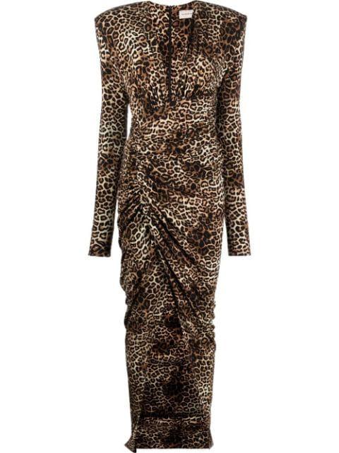 draped leopard-print max dress by ALEXANDRE VAUTHIER