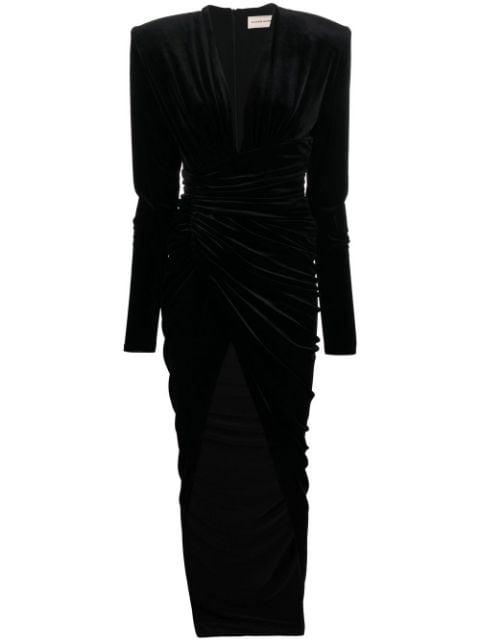 velvet ruched-detail gown by ALEXANDRE VAUTHIER