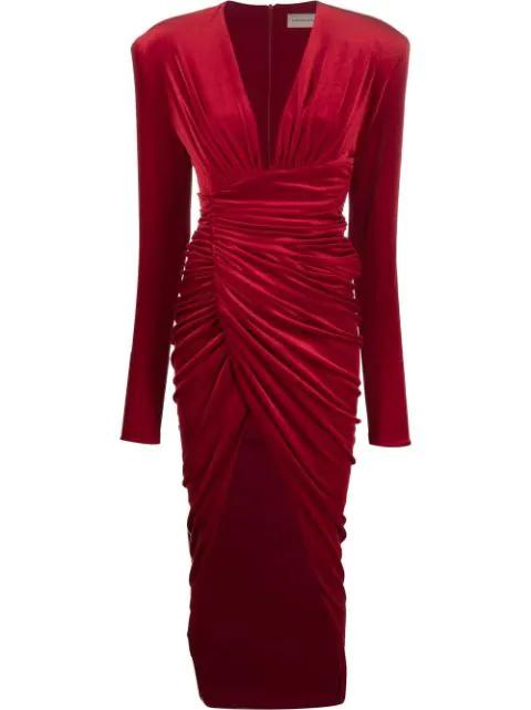 velvet ruched-effect gown by ALEXANDRE VAUTHIER
