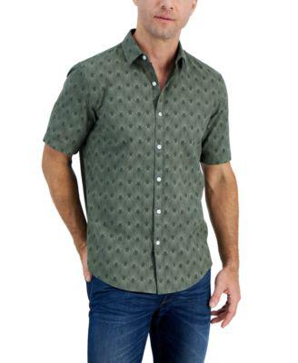 Men's Short-Sleeve Reebe Geometric-Print Shirt by ALFANI