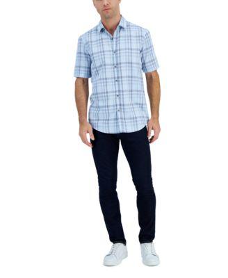 Men's Short-Sleeve Tillo Plaid Shirt by ALFANI