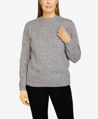 Women's Classics Cashmelon Mock Neck Sweater by ALFRED DUNNER