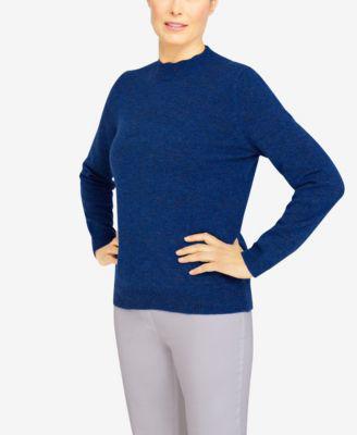 Women's Classics Cashmelon Mock Neck Sweater by ALFRED DUNNER