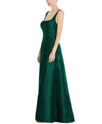 Front-Slit Satin Gown by ALFRED SUNG