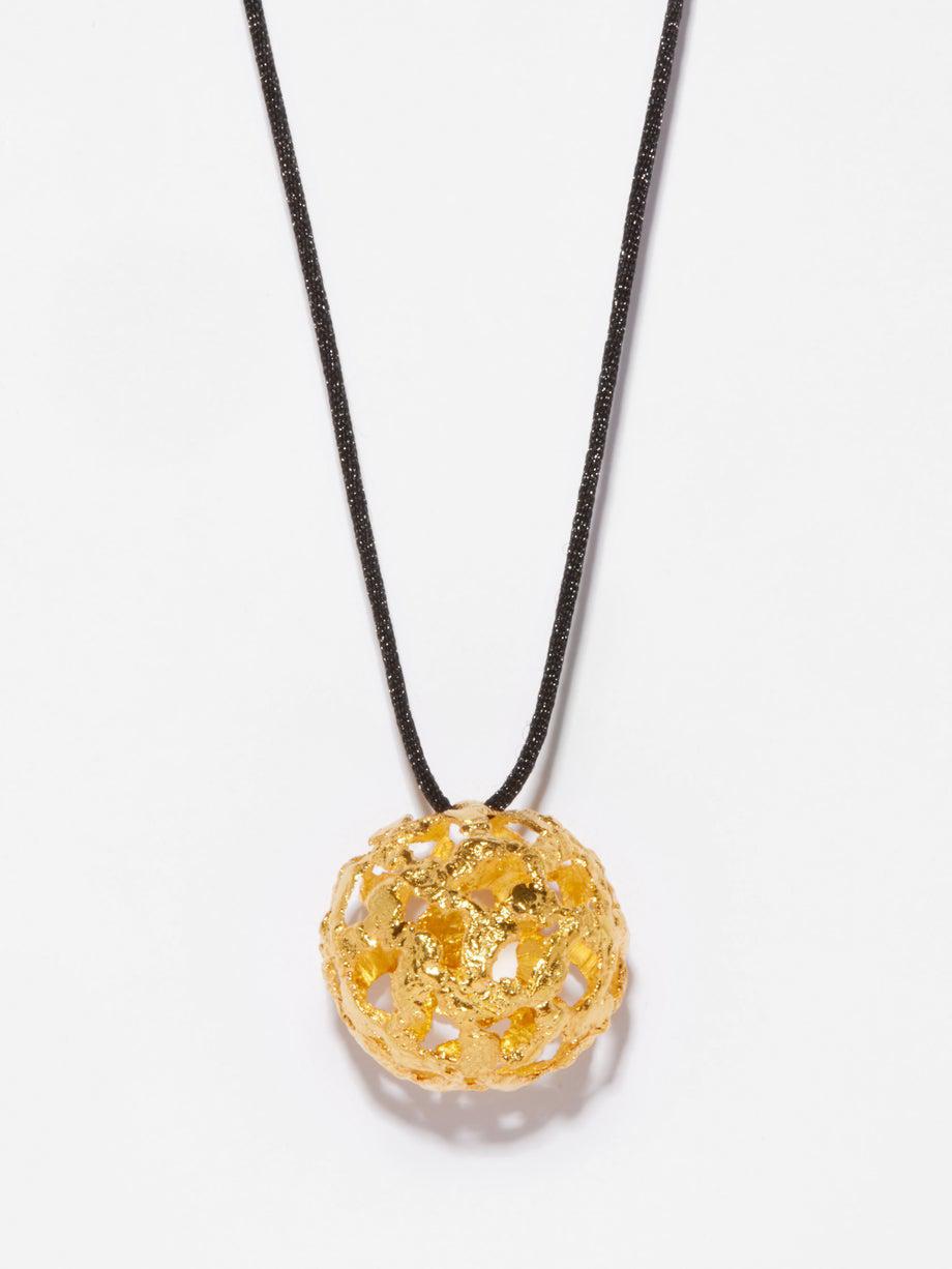 Equilibrium gold-plated pendant cord necklace by ALIA BIN OMAIR