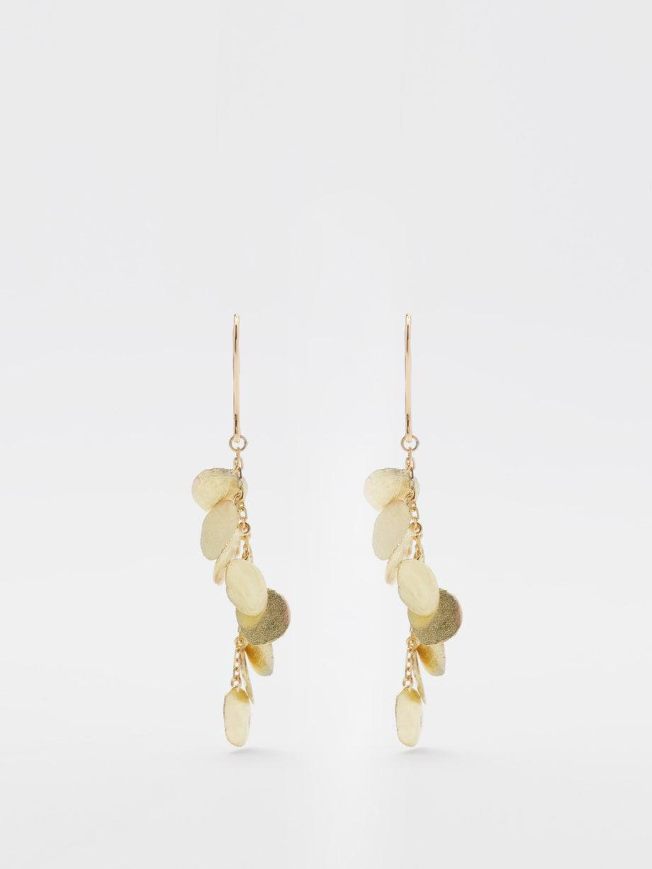 Satami 18kt gold drop earrings by ALIA BIN OMAIR