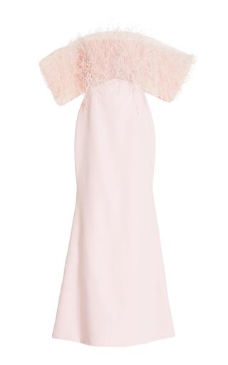 Feather-Trimmed Crepe Off-The-Shoulder Gown by ALIETTE