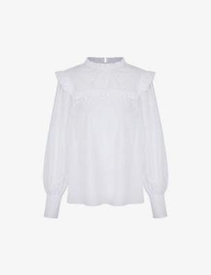 Gaura ruffle-bib organic cotton blouse by ALIGNE
