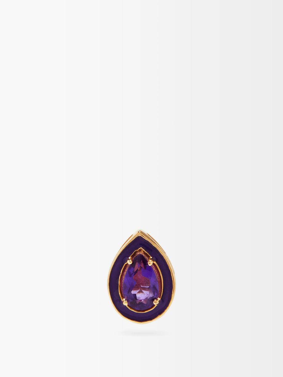 A amethyst and 14kt gold single stud earring by ALISON LOU