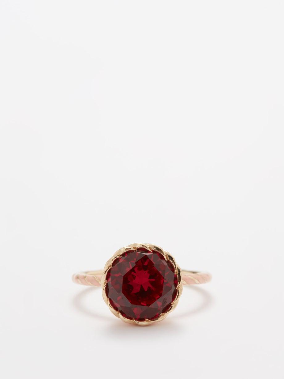 Basket ruby & 14kt gold ring by ALISON LOU