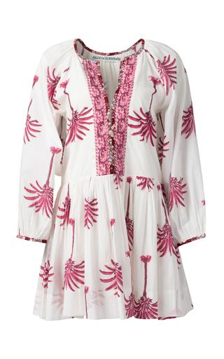 Sula Pink Palm Printed Cotton Dress by ALIX OF BOHEMIA