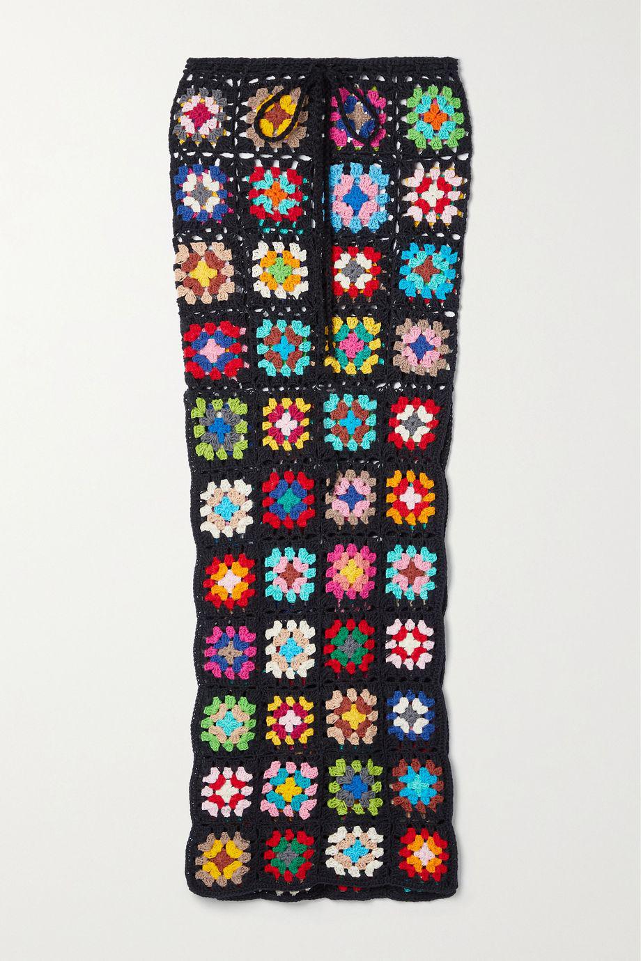 Love Squares crocheted cotton midi skirt by ALIX PINHO