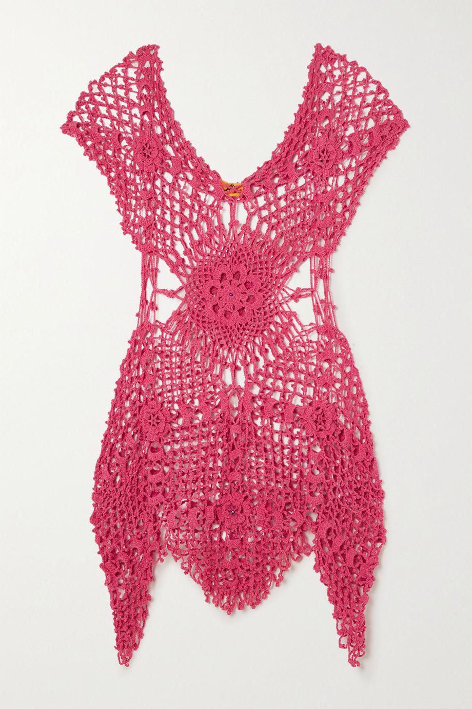 Yell crocheted cotton mini dress by ALIX PINHO