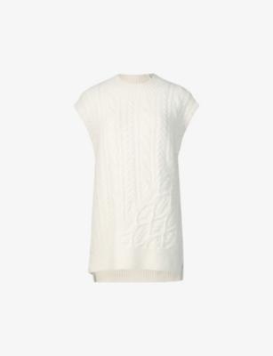 Arvid sleeveless cable-knit wool-blend jumper by ALLSAINTS