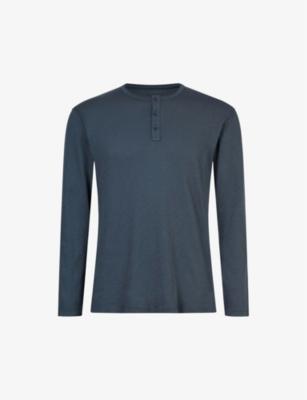 Figure long-sleeved organic-cotton Henley T-shirt by ALLSAINTS