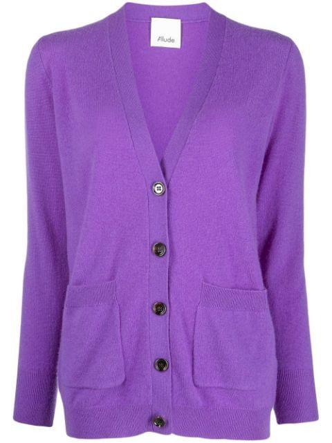 V-neck wool-blend cardigan by ALLUDE
