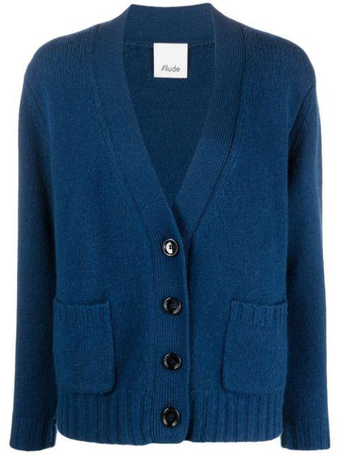 long-sleeve wool knit cardigan by ALLUDE