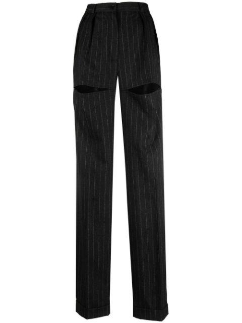 high-waisted slit-front trousers by ALMAZ