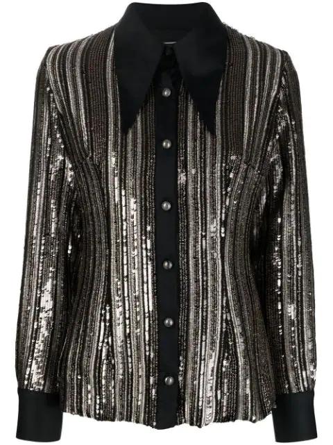 sequin-embellished button-front shirt by ALMAZ