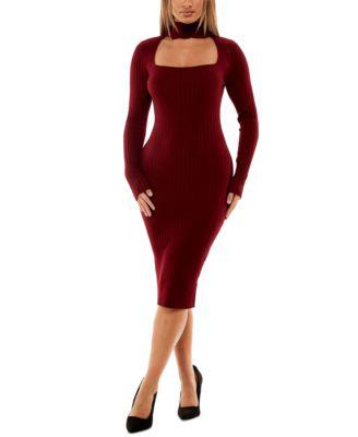 Juniors' Long Sleeve Cutout Bodycon Dress by ALMOST FAMOUS